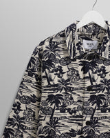 wax london men's Iggy - Navy And Ecru Beach Jacquard Jacket