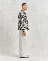 wax london men's Iggy - Navy And Ecru Spin Jacquard Jacket