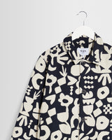 wax london men's Iggy - Navy And Ecru Spin Jacquard Jacket