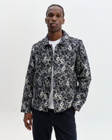 wax london men's Iggy - Navy And Ecru Tile Jacquard Jacket