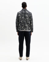 wax london men's Iggy - Navy And Ecru Tile Jacquard Jacket