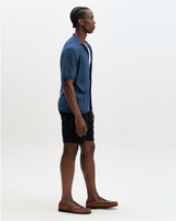 wax london men's Ivy - Washed Blue Cotton Knitted Shirt