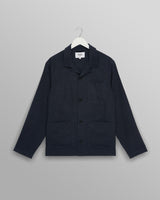 wax london men's Kimpton - Navy Washed Linen Jacket