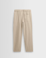 wax london men's Kurt - Beige Washed Linen Relaxed Fit Trousers