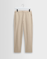wax london men's Kurt - Beige Washed Linen Relaxed Fit Trousers