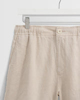 wax london men's Kurt - Beige Washed Linen Shorts