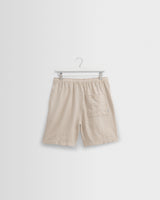 wax london men's Kurt - Beige Washed Linen Shorts