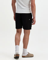 wax london men's Kurt - Black Washed Linen Shorts