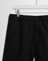 wax london men's Kurt - Black Washed Linen Shorts