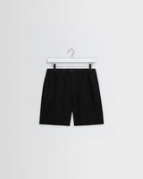 wax london men's Kurt - Black Washed Linen Shorts