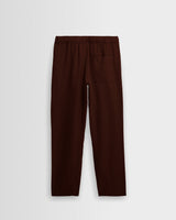 wax london men's Kurt - Brown Washed Linen Relaxed Fit Trousers
