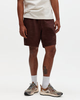 wax london men's Kurt - Brown Washed Linen Shorts