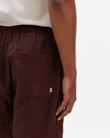 wax london men's Kurt - Brown Washed Linen Shorts