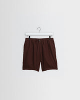wax london men's Kurt - Brown Washed Linen Shorts