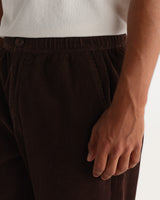 wax london men's Kurt - Dark Brown Cotton Corduroy Trouser