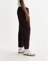 wax london men's Kurt - Dark Brown Organic Cotton Trousers