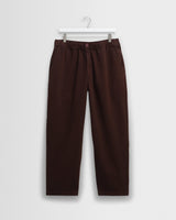 wax london men's Kurt - Dark Brown Organic Cotton Trousers