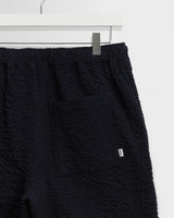 wax london men's Kurt - Dark Navy Jumbo Seersucker Shorts