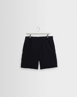 wax london men's Kurt - Dark Navy Jumbo Seersucker Shorts