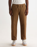 wax london men's Kurt - Dark Tan Organic Cotton Twill Trouser