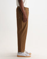 wax london men's Kurt - Dark Tan Organic Cotton Twill Trouser
