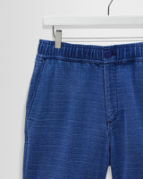 wax london men's Kurt - Indigo Dobby Textured Organic Cotton Shorts