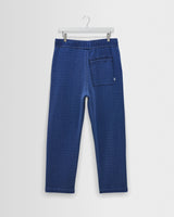 wax london men's Kurt - Indigo Textured Organic Dobby Cotton Relaxed Fit Trousers