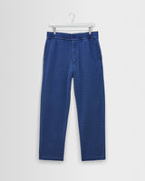 wax london men's Kurt - Indigo Textured Organic Dobby Cotton Relaxed Fit Trousers