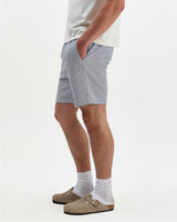 wax london men's Kurt - Light Blue Herringbone Cotton Shorts