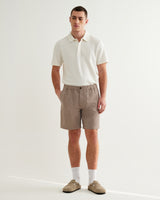 wax london men's Kurt - Natural Chalk Stripe Shorts