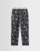 wax london men's Kurt - Navy And Ecru Tile Jacquard Relaxed Fit Trousers