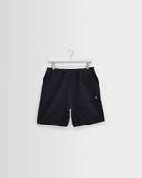 wax london men's Kurt - Navy Crinkle Cotton-Linen Shorts