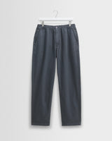 wax london men's Kurt - Petrol Blue Organic Cotton Trousers