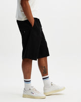 wax london men's Kyle - Black Organic Cotton Twill Shorts