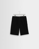 wax london men's Kyle - Black Organic Cotton Twill Shorts