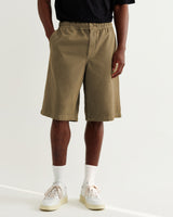 wax london men's Kyle - Light Khaki Organic Cotton Twill Shorts