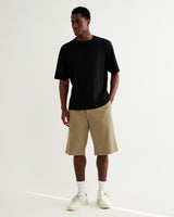 wax london men's Kyle - Light Khaki Organic Cotton Twill Shorts