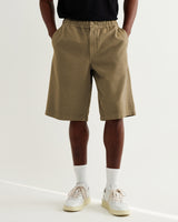 wax london men's Kyle - Light Khaki Organic Cotton Twill Shorts
