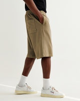 wax london men's Kyle - Light Khaki Organic Cotton Twill Shorts