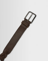wax london men's Lambeth - Brown Plaited Leather Belt
