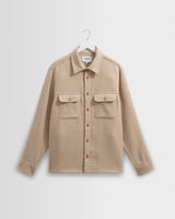 wax london men's Lomond - Natural Heavy Wool Overshirt