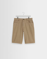 wax london men's Luca - Washed Beige Organic Cotton Denim Shorts