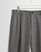 wax london men's Malham - Charcoal Grey Pinstripe Wool Trousers