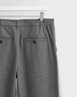 wax london men's Malham - Charcoal Grey Pinstripe Wool Trousers
