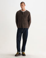 wax london men's MARTY JACKET BOBBLE WOOL DUSTY BROWN