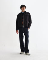 wax london men's Mason - Black Peached Canvas Work Jacket