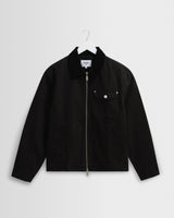wax london men's Mason - Black Peached Canvas Work Jacket