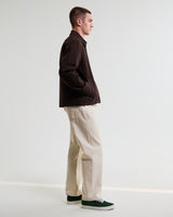 wax london men's Mason - Dark Brown Peached Canvas Work Jacket