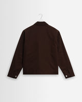 wax london men's Mason - Dark Brown Peached Canvas Work Jacket