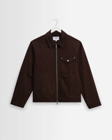 wax london men's Mason - Dark Brown Peached Canvas Work Jacket